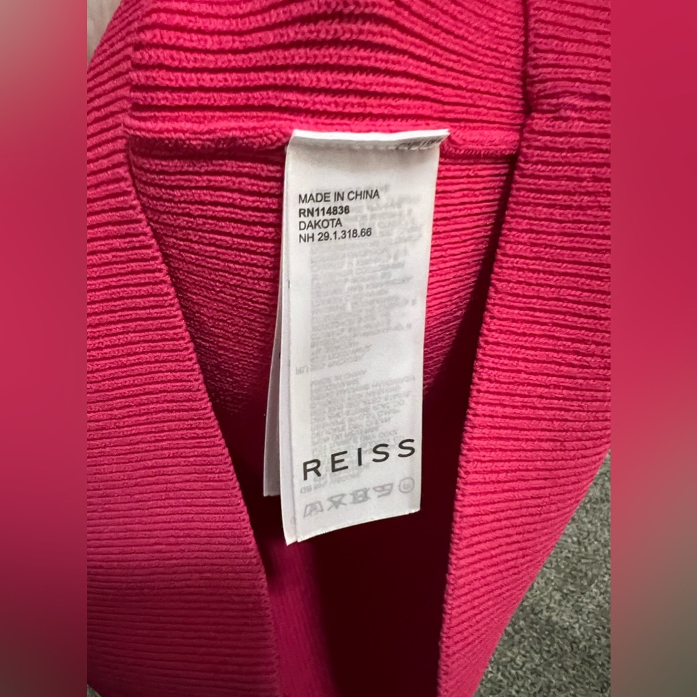 Reiss Pink Dakota Ribbed Knit Bodycon Dress Size Medium NWT - Picture 11 of 13